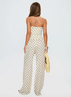 Powdered Sugar Strapless Set Cream Polka