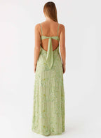 Celandine Beaded Maxi Dress - Lime
