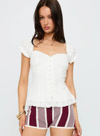 Suiter Frill Detail Top White