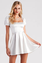 Sweet Victory Satin Skater Dress