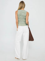 Serenitia Mid Rise Relaxed Jeans White Wash