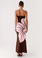 Jala Strapless Knit Maxi Dress - Espresso Meadow