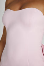 Meredith Strapless Bow Mini Dress - Blush Pink