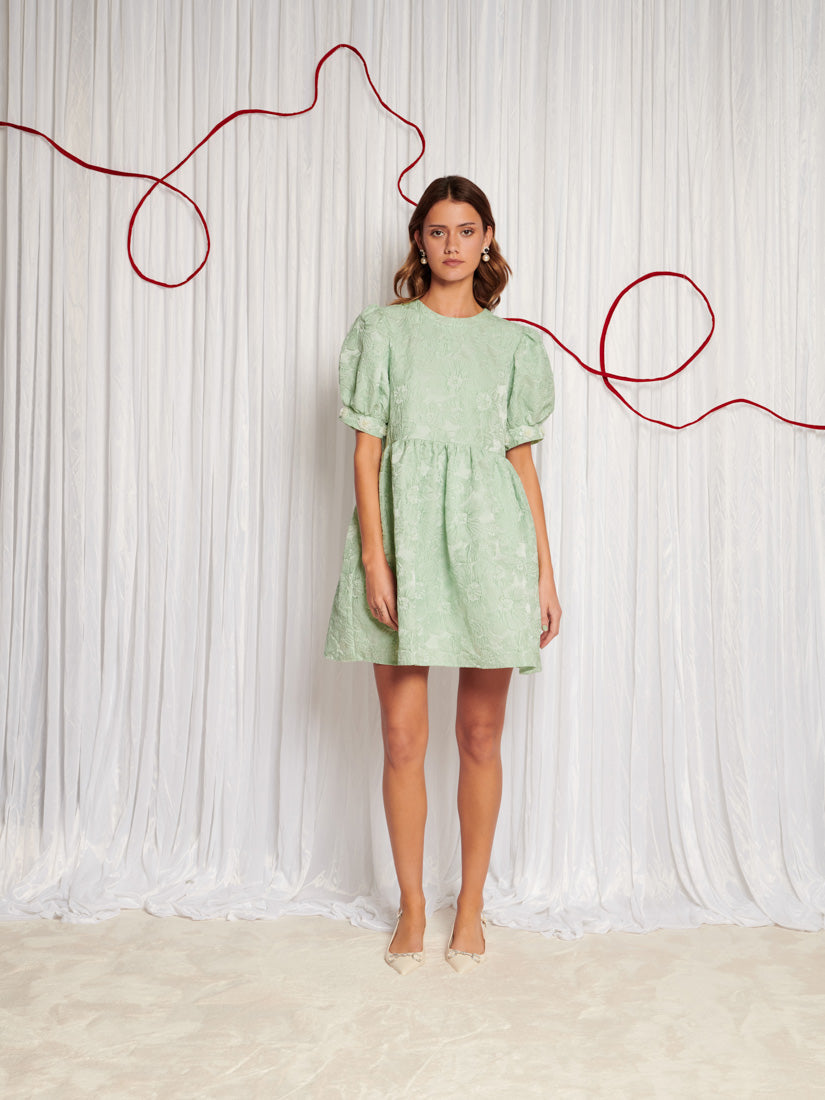 Plume Jacquard Mini Dress