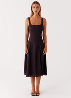 Rowyn Midi Dress - Black Polka Dot