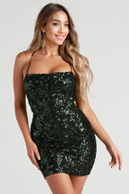 Sequin Embroidered Bodycon Dress