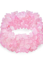 Gemstone Colors Chip Wide Chunky Cluster Multistrand Stretch Bracelet