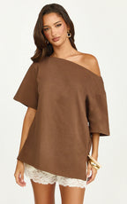 Ruby Top - shirt in Chocolate