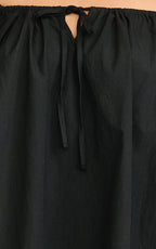 Brixton Mini Dress - Square Neck Smock Dress in Black