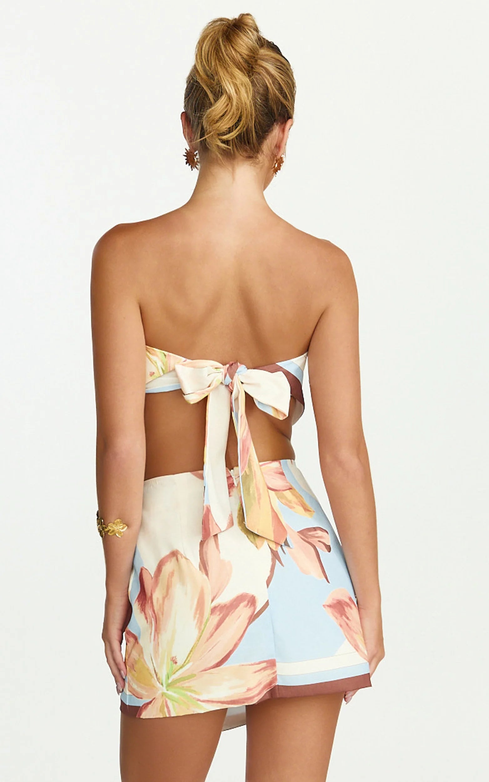 Robyn Top - Bandana Tie Back Top in Cornflower Blue
